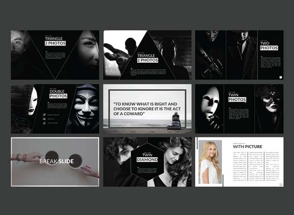 黑色高品质钻石高端PPT演示模板下载[PPTX]