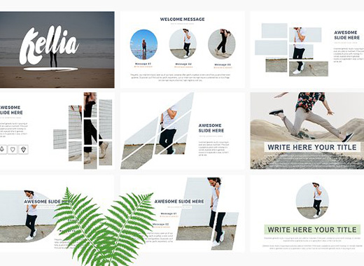 时尚动感高端PPT演示模板下载 Kellia