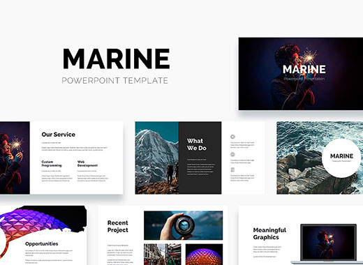 MARINE PowerPoint-90个极简主义高端PPT演示模板下载