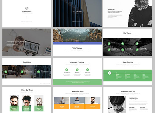 parametric–创意、简约的高端PPT演示模板下载[ppt,pptx]