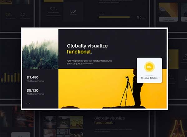 深色酷炫有创意的动画高端PPT演示模板下载