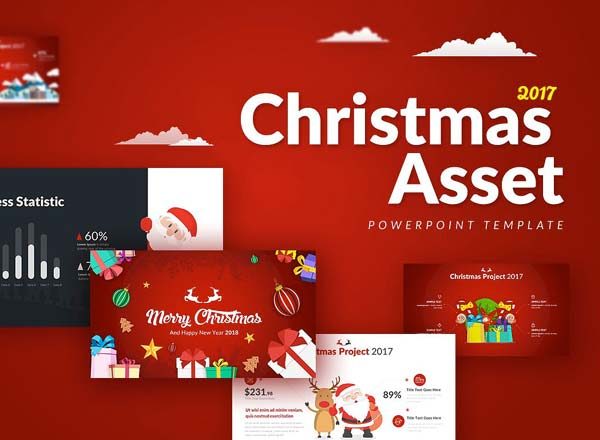 第一素材下午茶：氛围很浓的圣诞节专用高端PPT演示模板下载[PPTX]
