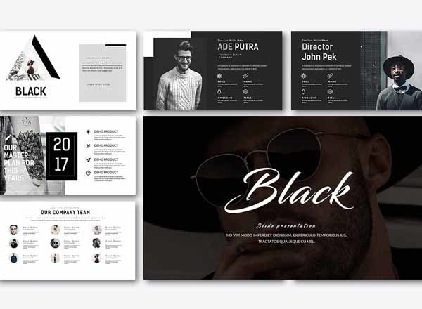 黑色极简高端PPT演示模板下载[key]