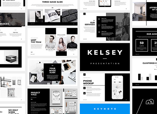 Kelsey专业极简的个人或企业介绍高端PPT演示模板下载[key]