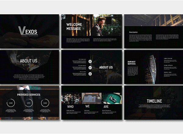 第一素材下午茶：时尚高端商务质感提案powerpoint幻灯片演示模版