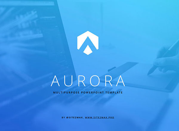 蓝色系免费ppt模板 “Aurora” free ppt template (blue)