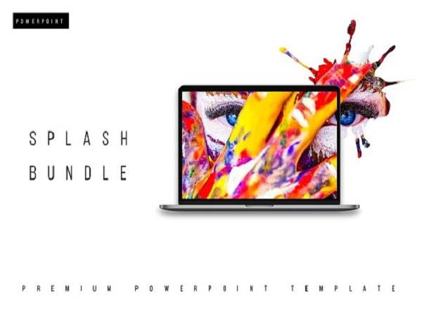 飞溅震撼视觉的高端PPT演示模板下载