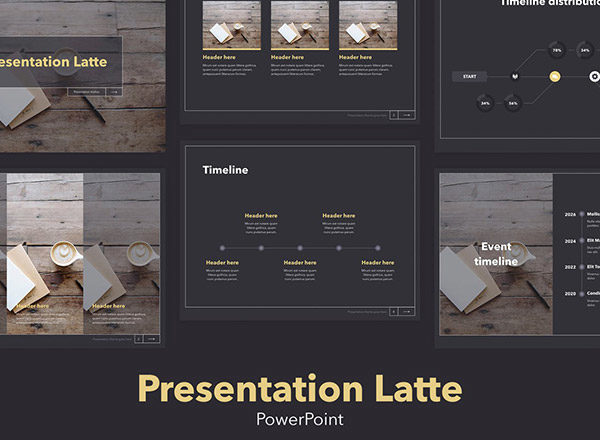 适合拿铁咖啡店的PowerPoint幻灯片演示模板（ppt）
