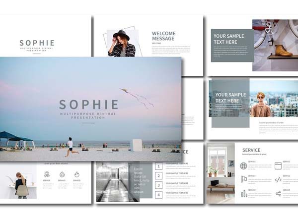 一款时尚人物主题高端PPT演示模板下载