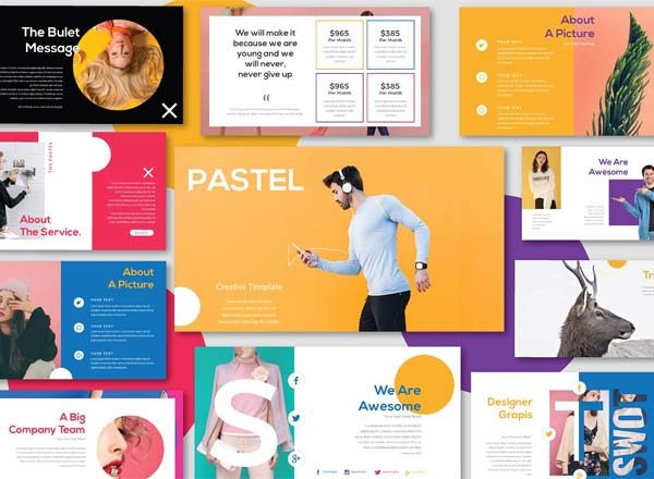 淡色超现代和独特的谷歌幻灯片ppt模板