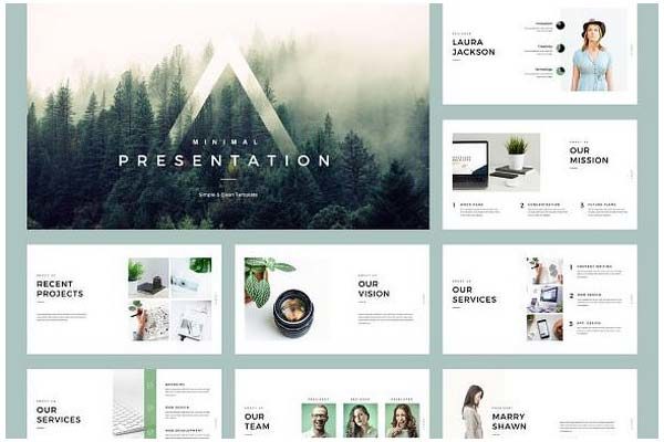 最小化，干净和有创意的PowerPoint模板