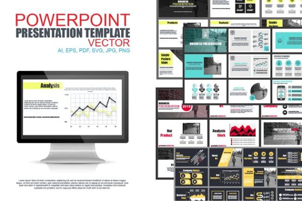 工作汇报绝配数据展示信息图表幻灯片PPT演示模板 Powerpoint Slide Templates