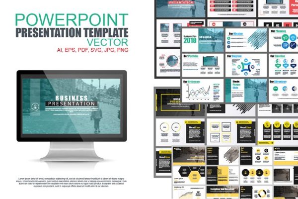 数据演示信息图表类型幻灯片PPT演示模板 Powerpoint Slide Templates