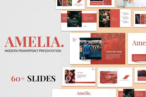 现代多图展示的高端PPT演示模板下载 AMELIA – Modern Powerpoint Template