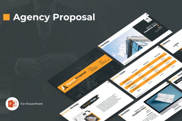 投标方案高端PPT幻灯片演示模板 Agency Proposal PowerPoint Template