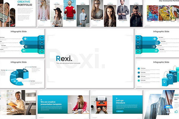 时尚高端极简主义powerpoint幻灯片演示模板（pptx）