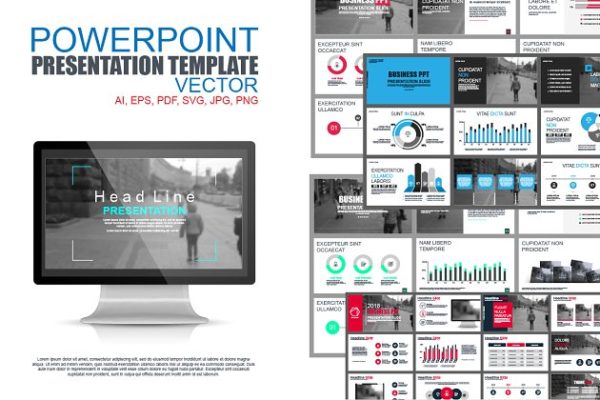 白色背景信息图形幻灯片PPT演示模板合集 Powerpoint Presentation Templates