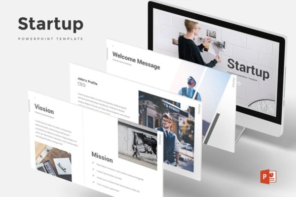 创意产品路演高端PPT幻灯片演示模板 Startup – Powerpoint Template