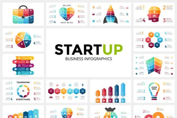 信息图形演示幻灯片PPT演示模板 STARTUP – Free Updates