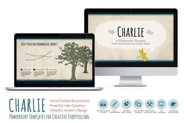儿童主题高端PPT幻灯片演示模板 Charlie Powerpoint Template