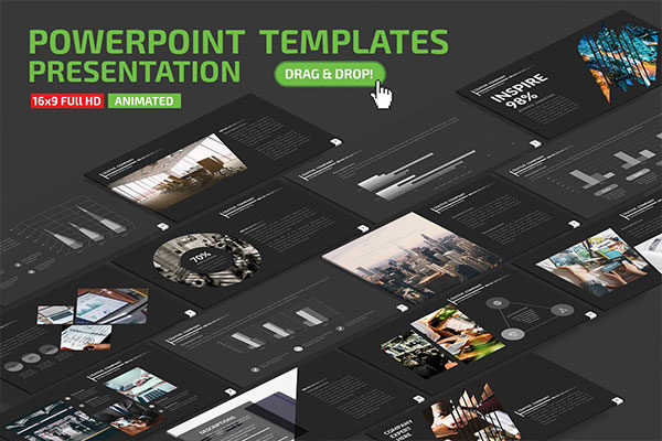 高端商业商务质感的高品质大数据powerpoint幻灯片演示模板（pptx）