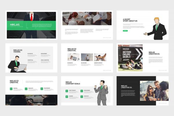 一款实用性强的企业宣传介绍PPT模板素材 Niklas : Powerpoint Presentation