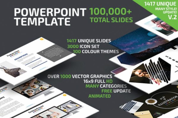 100,000+页面项目推介企业介绍高端PPT幻灯片演示模板合集v2 Powerpoint Presentation Template Update V.2
