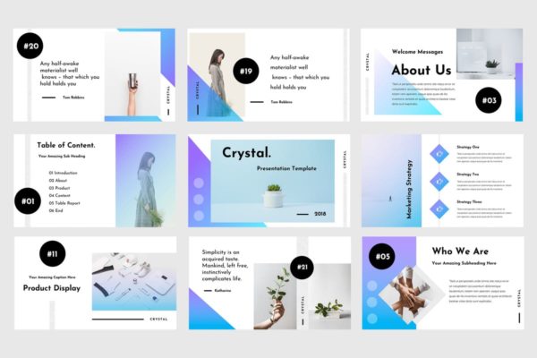 现代时尚创意产品演示高端PPT演示模板下载 Crystal Powerpoint Presentation