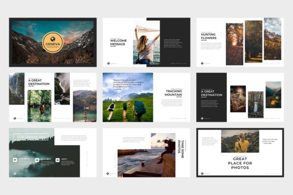 户外运动品牌推广高端PPT幻灯片演示模板 Geneva : Powerpoint Presentation