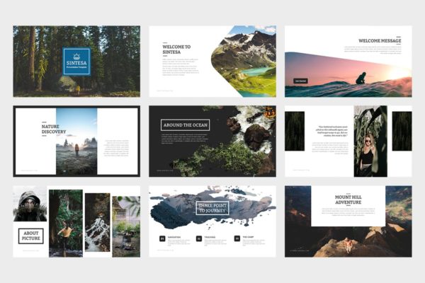 一流视觉设计旅行户外主题幻灯片设计模板 Sintesa : Powerpoint Presentation