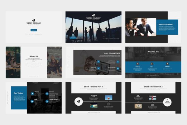 商务主题企业宣讲高端PPT幻灯片演示模板 Wergy : Powerpoint Presentation