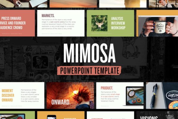充满活力的PPT演示幻灯片PPT演示模板 Mimosa — Powerpoint Presentation Template