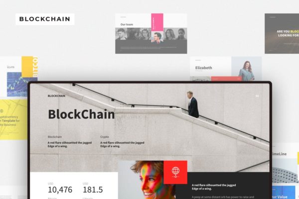 区块链加密货币投资主题PPT模板 BLOCKCHAIN Powerpoint Template