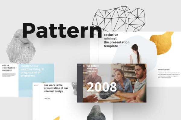 功能强大的简约企业合作PPT演示模板 PATTERN Powerpoint Template