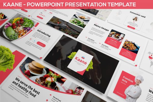 厨房美食烹饪主题高端PPT演示模板下载 Kaane – Fresh Powerpoint Template