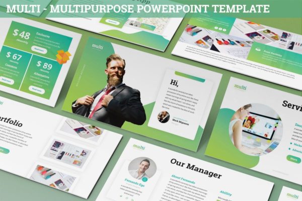 现代渐变颜色主题风格多用途PPT演示模板 Multi – Multipurpose Powerpoint Template