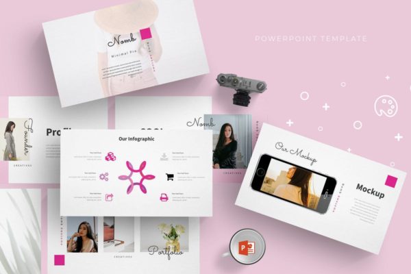 女性品牌文案策划PPT幻灯片演示模板 Nomb – Powerpoint Template