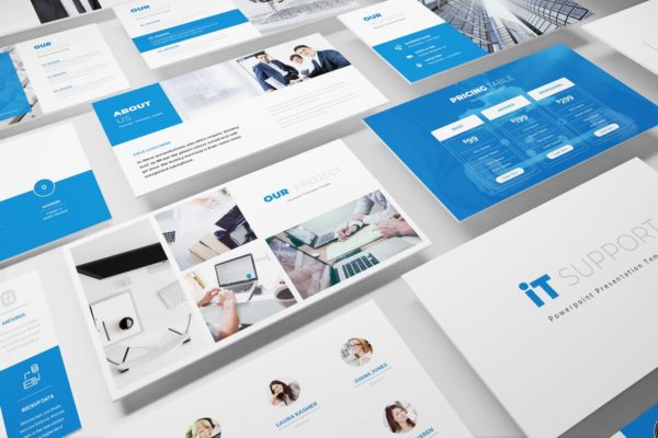 IT信息技术支持高端PPT幻灯片演示模板 IT Support Powerpoint Template