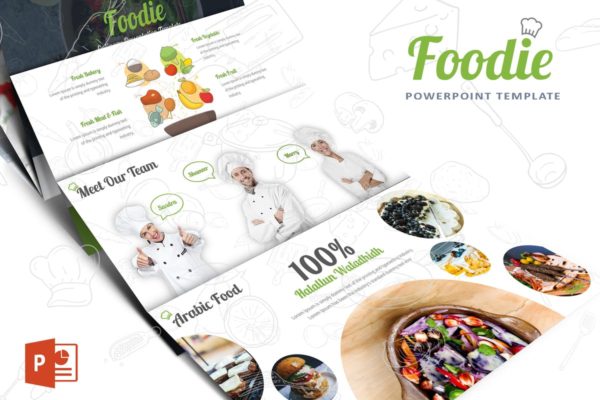 美食品牌策划PowerPoint幻灯片PPT演示模板 Foodie Powerpoint template