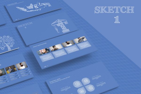 素描图形设计风格PPT模板设计素材精选v1 SKETCH 1 Powerpoint Template