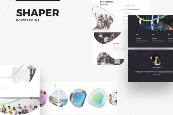 创意艺术企业介绍高端PPT幻灯片演示模板 SHAPER Powerpoint Template