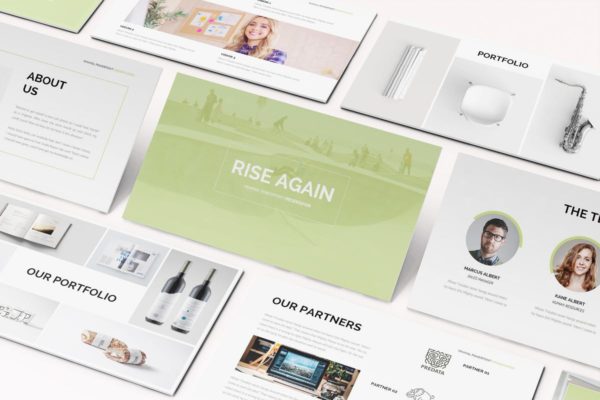 极简主义设计风格商务演示高端PPT幻灯片演示模板 Minimal Powerpoint Template