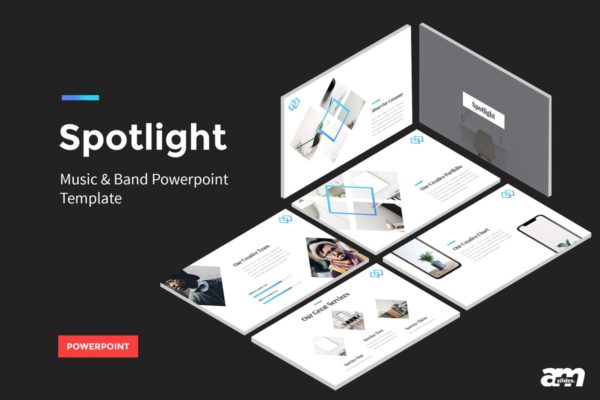 创业公司/企业宣传高端PPT幻灯片演示模板xia\\\\’z下载 Spotlight – StartUp Powerpoint Template