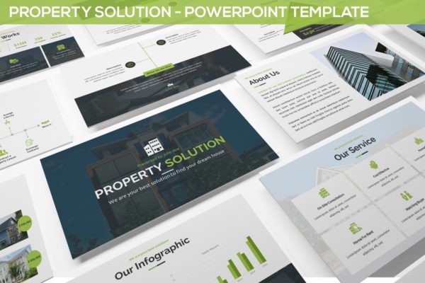 物业管理解决方案房地产商业PPT模板 Property Solution – Powerpoint Template