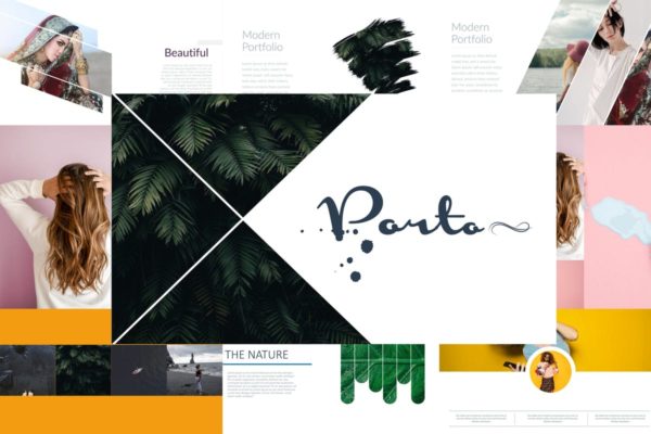 创意产品/摄影作品展览高端PPT幻灯片演示模板 PORTO – Portfolio Powerpoint Template