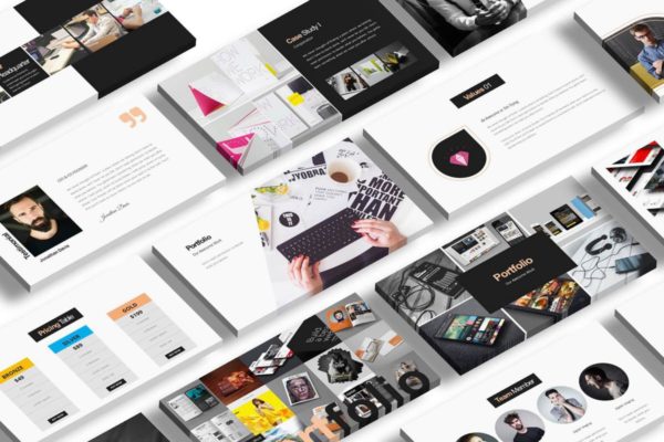 创意互联网产品服务介绍PPT演示文稿模板 Rockefeller Creative Powerpoint Presentation