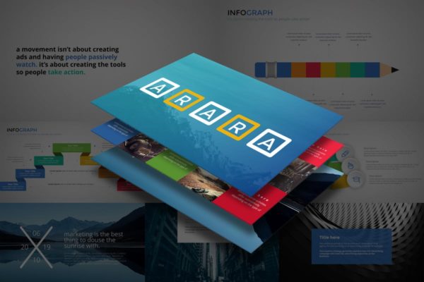 通用性强的一套创意企业高端PPT幻灯片演示模板下载 ARARA Powerpoint Template