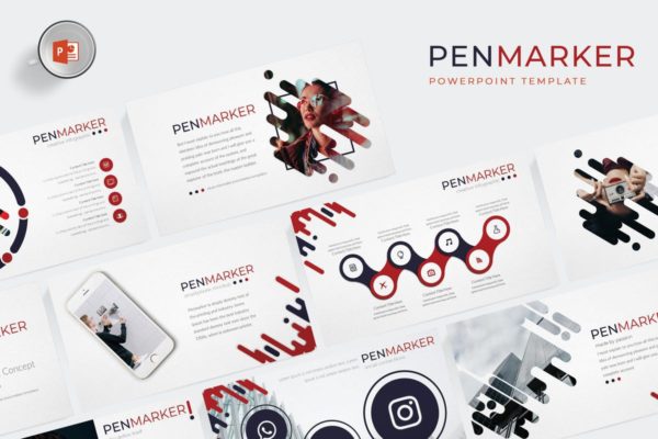 市场调研分析报告高端PPT幻灯片演示模板 Penmarker – Powerpoint  Template