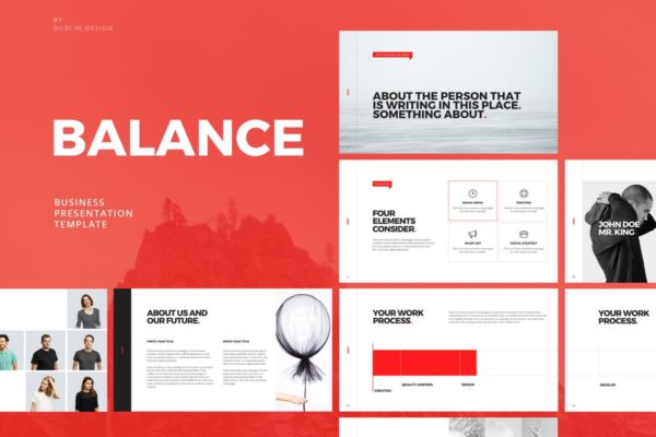 现代简约实用设计风格企业简介介绍高端PPT演示模板下载 Balance – Powerpoint Template