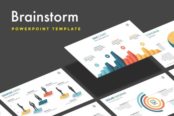 适合各种工作汇报用的高端PPT幻灯片演示模板 Brainstorm – Powerpoint Template